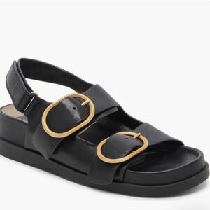 Dolce Vita Black Sandals with Gold Accents